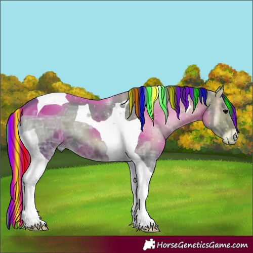 Horse Color:Painted Blue Onyx Ice Tobiano 