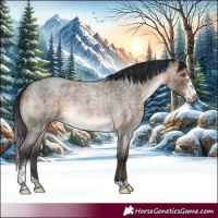 Horse Color:Brown Roan Dun Sabino Brindle