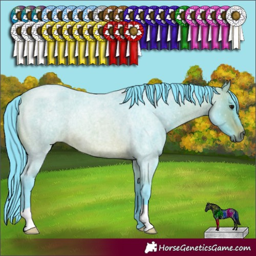 Horse Color:Watercolor Brown Roan Rabicano 