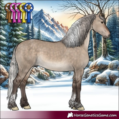 Horse Color:Silver Brown Dun Tobiano