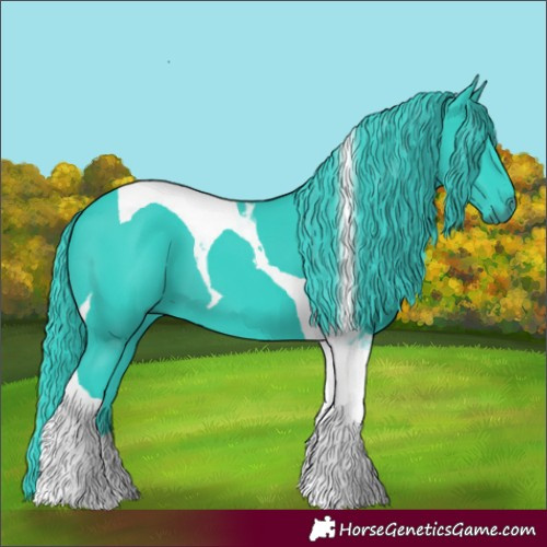 Horse Color:Watercolor Black Tobiano 