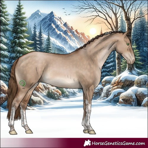 Horse Color:White Spotted Brown Pearl Dun Tobiano 