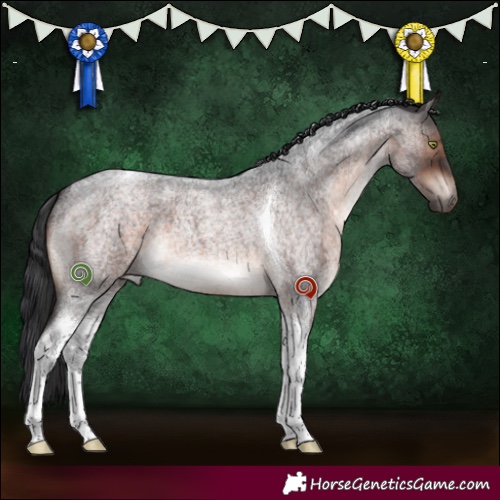Horse Color:Brown Roan Mushroom Tobiano 