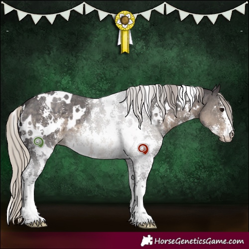 Horse Color:White Spotted Silver Smoky Black Sabino 