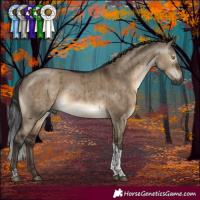 Horse Color:Gray Brown Dun Mushroom Tobiano Brindle