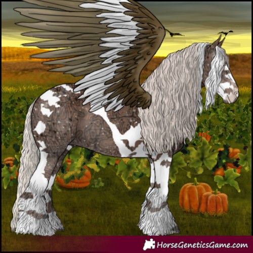 Horse Color:Silver Black Ice Splash Tobiano 