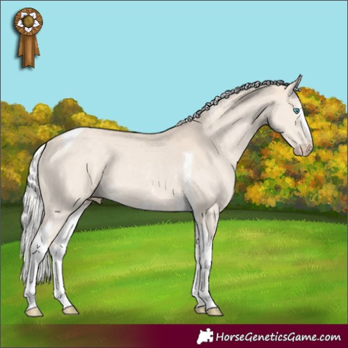 Horse Color:White Spotted Silver Smoky Creme Tobiano