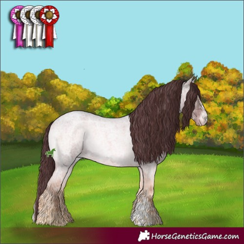 Horse Color:Chocolate Brown Ice Roan Onyx Mushroom Sabino 