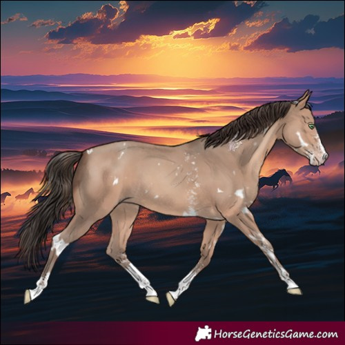 Horse Color:White Spotted Sable Champagne Sabino