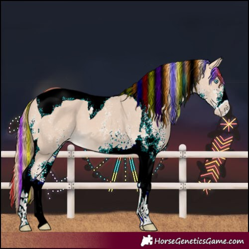 Horse Color:Painted White Spotted Perlino Tobiano 