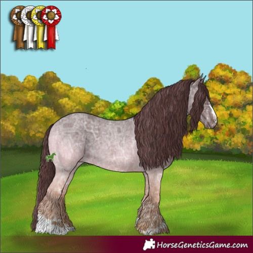 Horse Color:Chocolate Blue Ice Roan Sabino 
