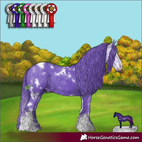 Horse Color:Watercolor White Spotted Black Sabino 