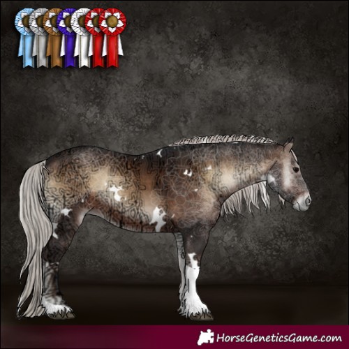 Horse Color:White Spotted Silver Brown Ice Onyx Tobiano 