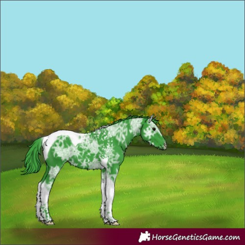 Horse Color:Watercolor Black Ice Tobiano 