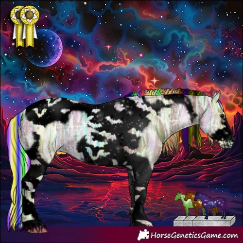 Horse Color:Void Painted Silver Black Ice Tobiano Frame 
