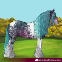 Horse Color:Painted Watercolor Brown Ice Tobiano