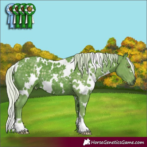 Horse Color:Watercolor White Spotted Chocolate Silver Black Chinchilla 