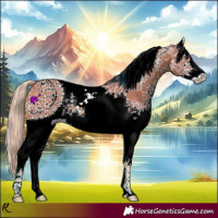 Horse Color:Watercolor White Spotted Palomino Tobiano 