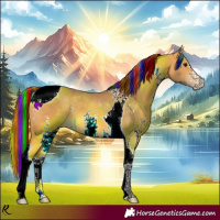 Horse Color:Painted Buckskin Sabino Tobiano