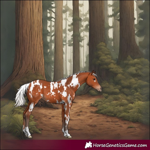 Horse Color:White Spotted Silver Bay 