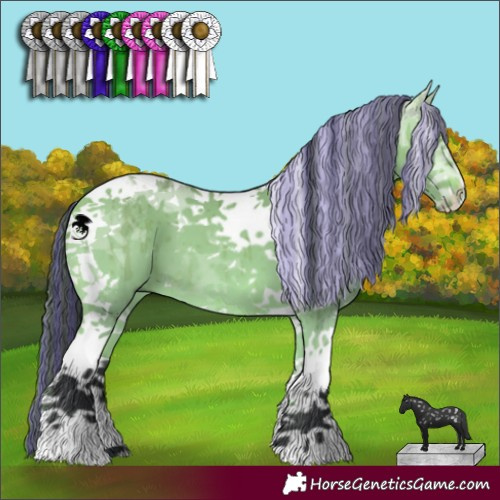 Horse Color:Painted Bay Chinchilla Dun Tobiano Brindle 