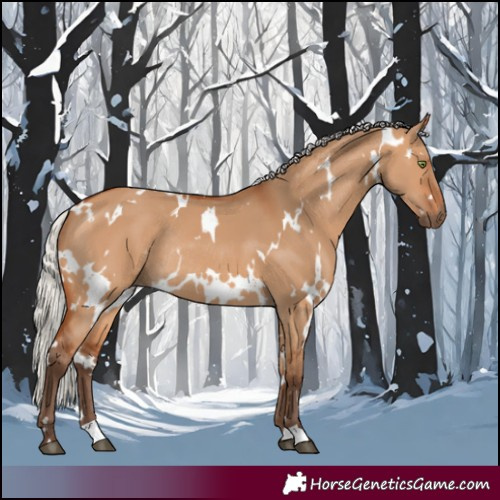 Horse Color:White Spotted Silver Bay Dun Rabicano 