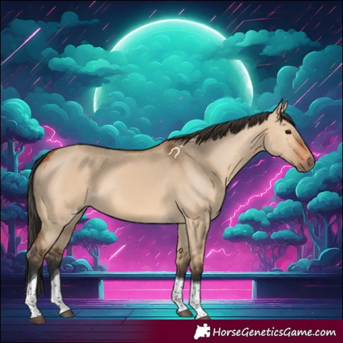 Horse Color:Bay Dun Tobiano 