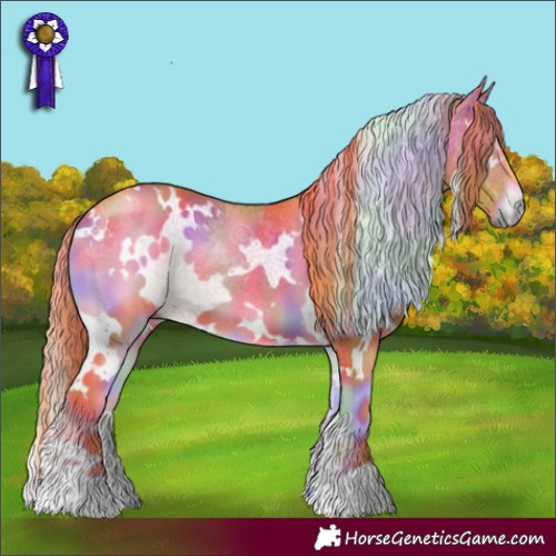 Horse Color:Nacre Watercolor White Spotted Liver Red Onyx 