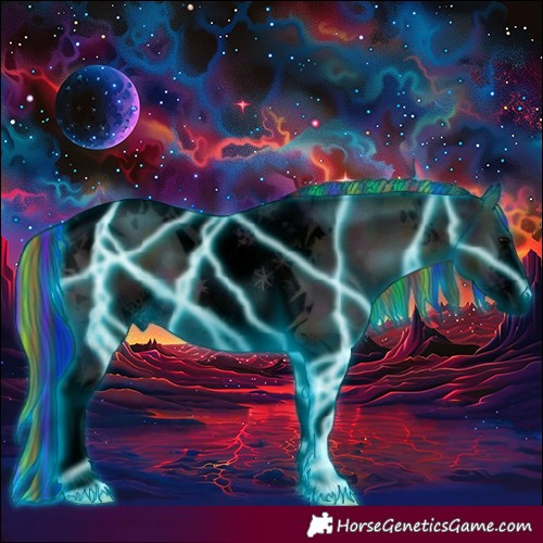 Horse Color:Void Painted Thunderstruck Midnight Blue Onyx Ice Sabino Tobiano 