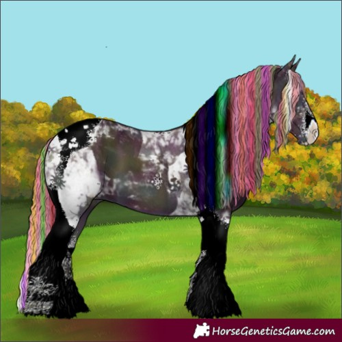 Horse Color:Painted Watercolor Midnight Red Onyx Ice Sabino Tobiano 