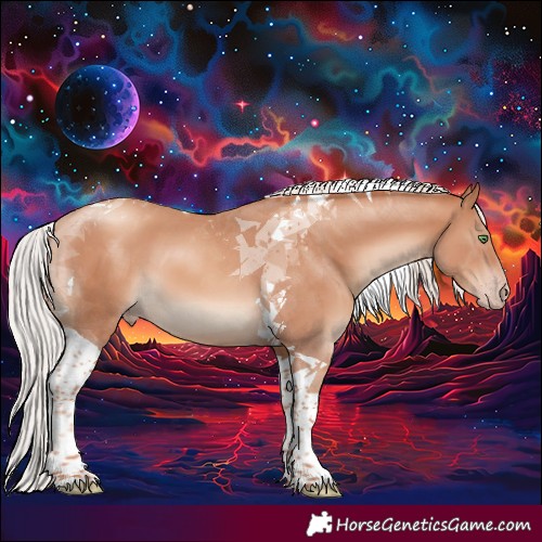 Horse Color:Silver Classic Champagne Tobiano 