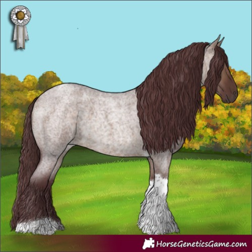 Horse Color:Chocolate Brown Roan Dun Tobiano 