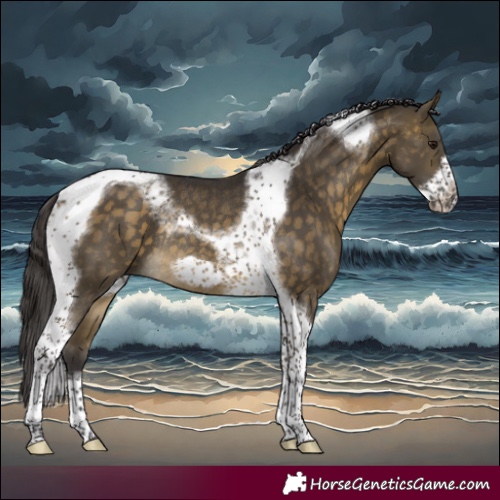 Horse Color:Buckskin Tobiano Frame Rabicano 