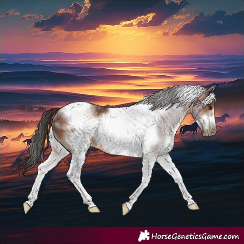 Horse Color:White Spotted Brown Tobiano Frame 