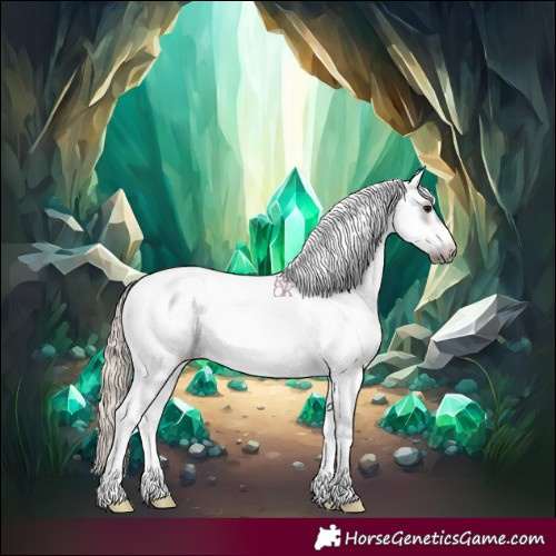 Horse Color:White Spotted Silver Black Frame 