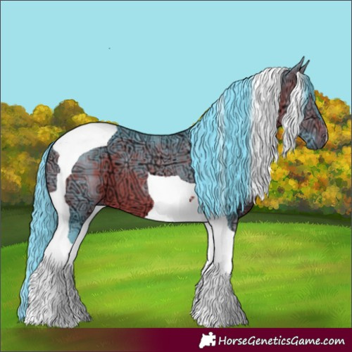 Horse Color:Watercolor Brown Ice Tobiano 