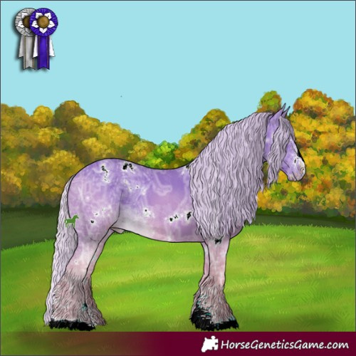 Horse Color:Watercolor White Spotted Chocolate Silver Black Chinchilla Ice Sabino 