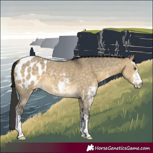 Horse Color:Buckskin Dun Sabino Blanket 