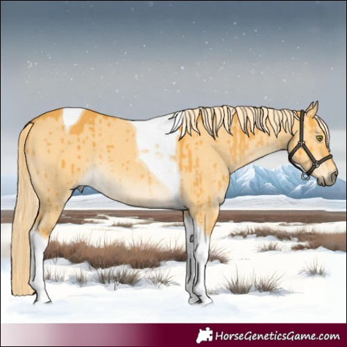 Horse Color:Palomino Dun Tobiano Brindle 