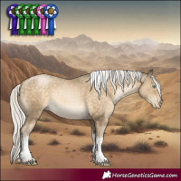 Horse Color:White Spotted Silver Buckskin Pearl Tobiano