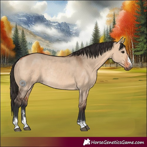 Horse Color:Bay Dun Rabicano