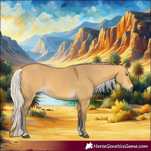 Horse Color:Silver Buckskin Dun Tobiano 
