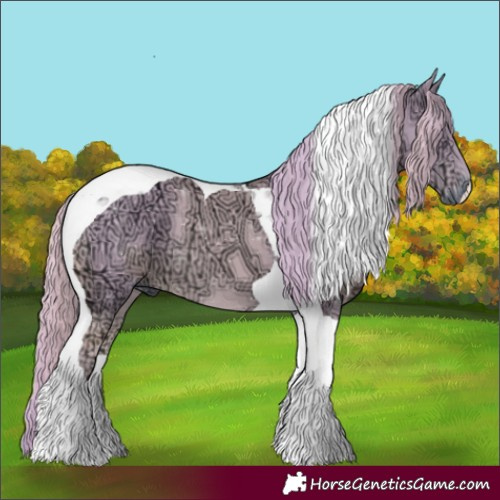 Horse Color:Watercolor Liver Chestnut Chinchilla Ice Tobiano 