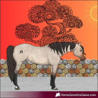 Horse Color:Bay Roan Dun 