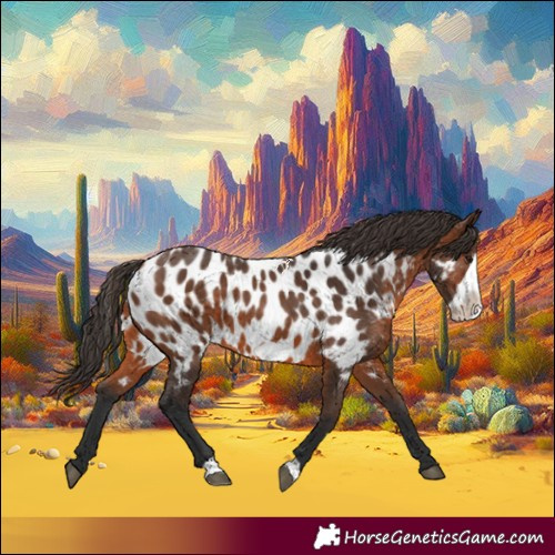 Horse Color:Brown Frame Near Leopard 