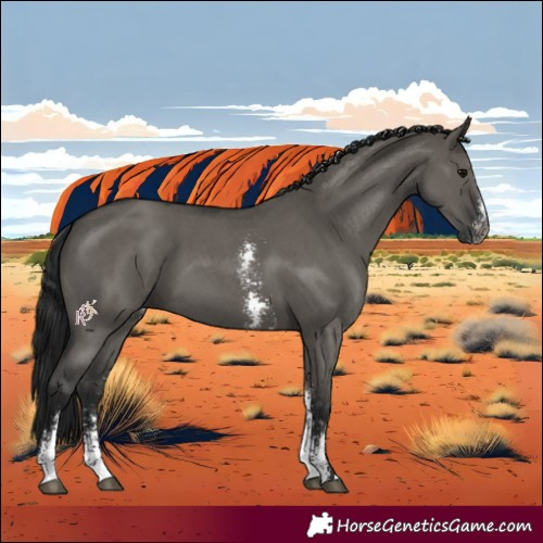 Horse Color:Gray Grullo Sabino 