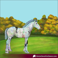 Horse Color:Nacre Watercolor White Spotted Chocolate Bay Ice Onyx