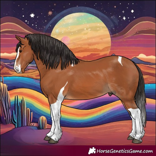 Horse Color:Bay Splash Tobiano