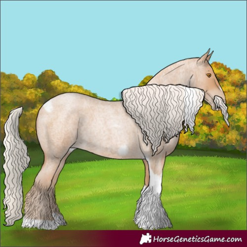 Horse Color:Silver Blue Roan Pearl Tobiano Frame 