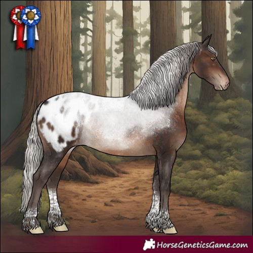 Horse Color:Silver Brown Tobiano Blanket Rabicano 